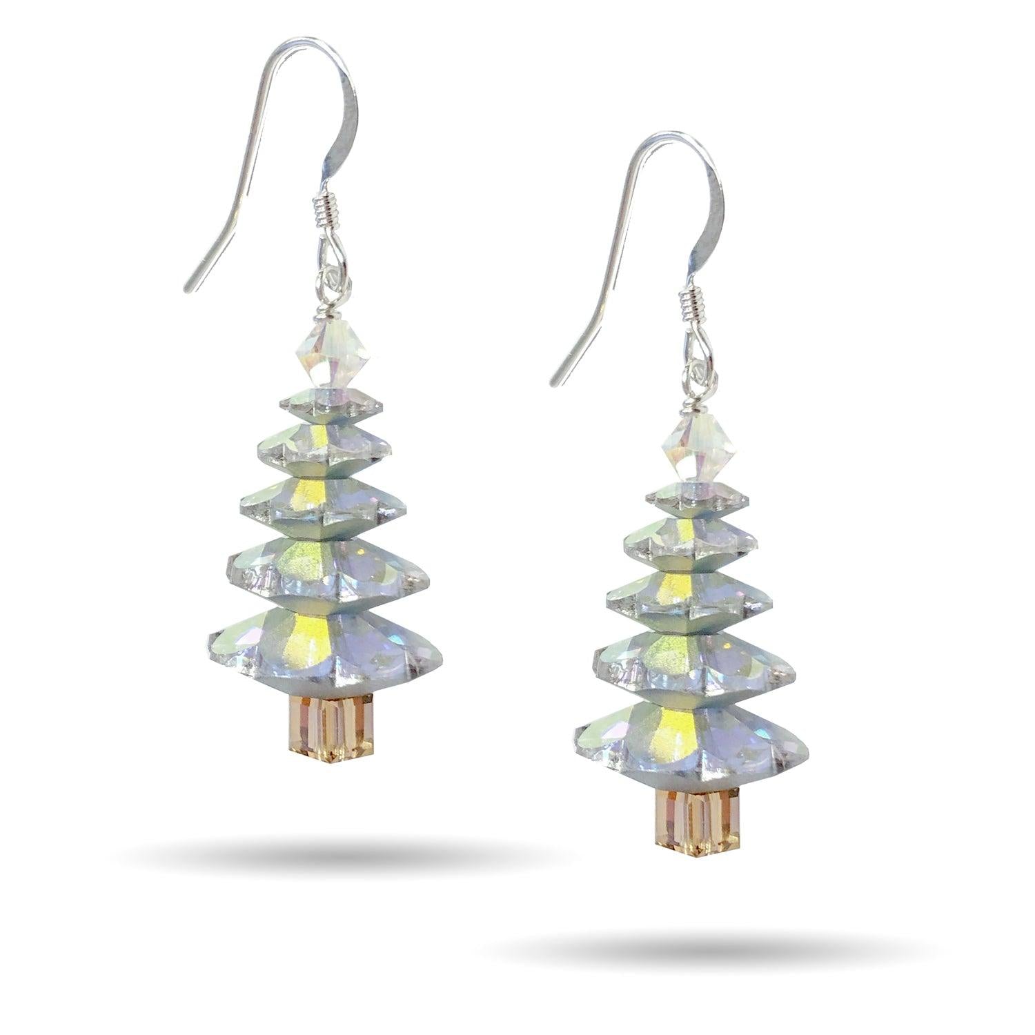 5 Tier Christmas Tree Earring Kit - Crystal AB Foiled - Too Cute Beads