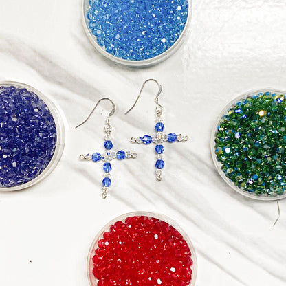 Crystal Cross Earring Kit - Too Cute Beads