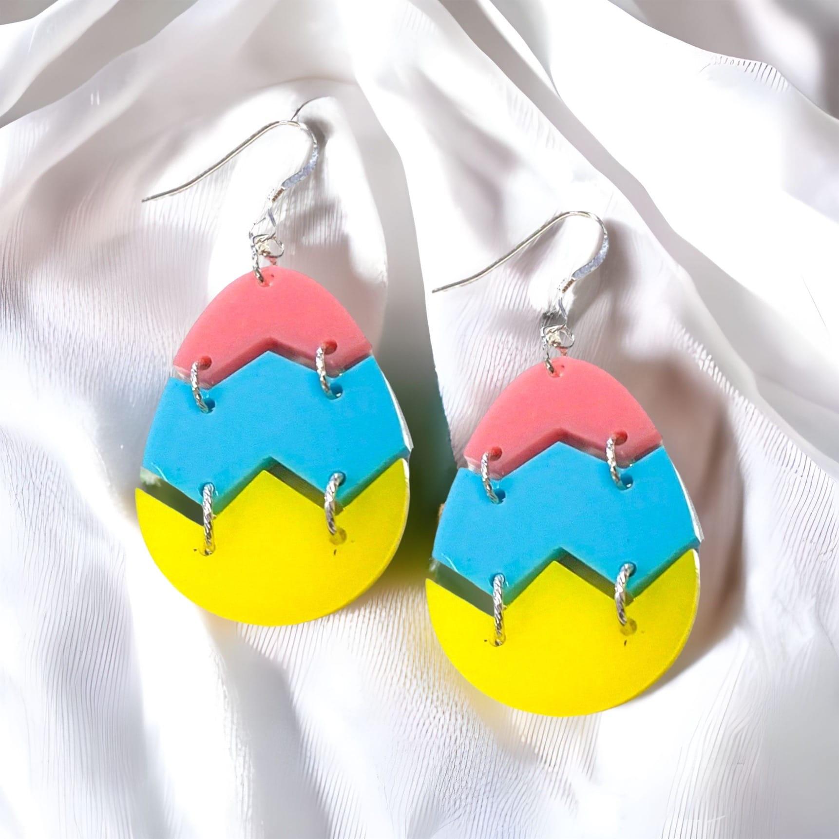 DIY Acrylic Earring Kit - Tri-Color Easter Eggs! - Too Cute Beads