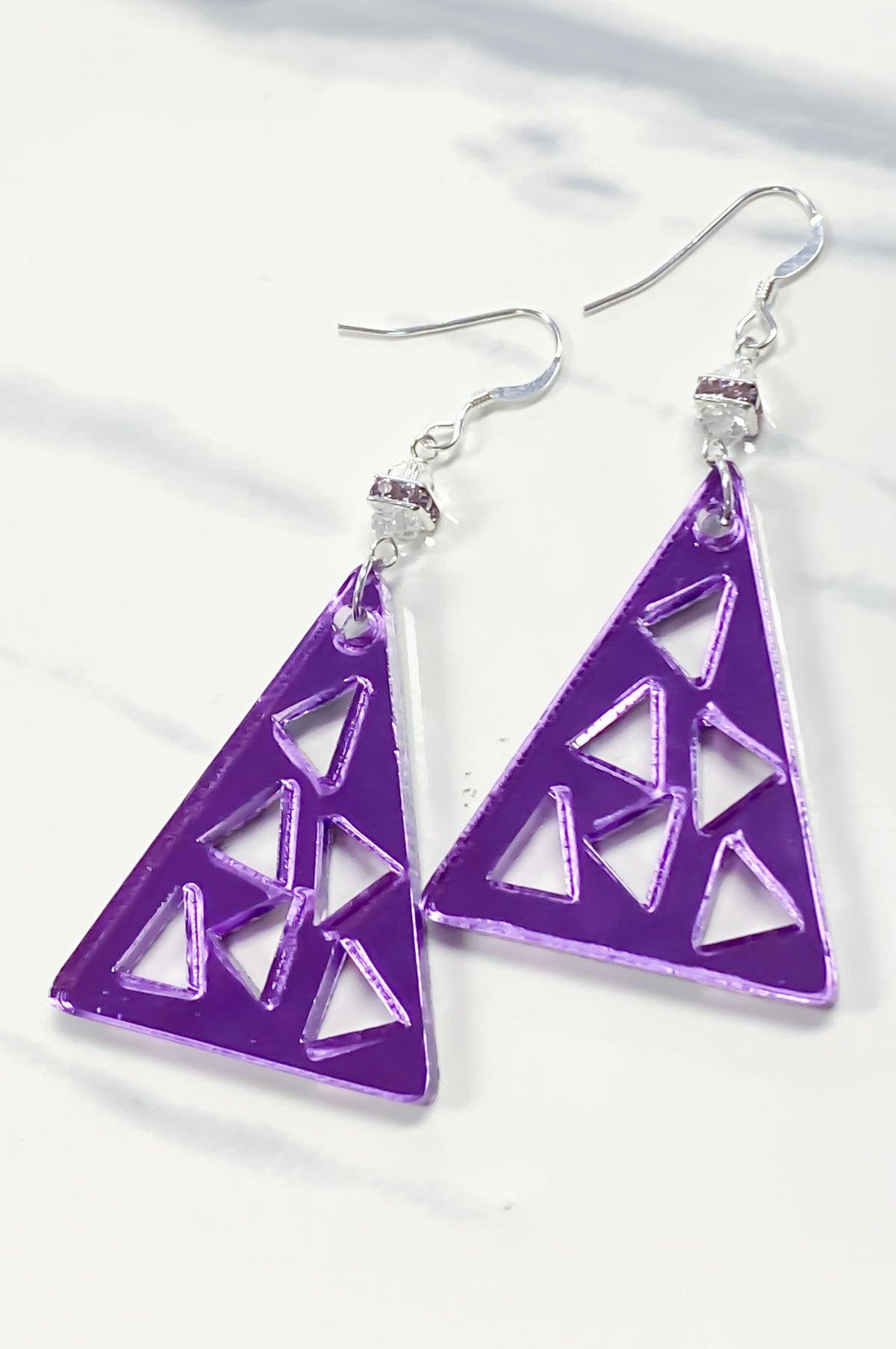 Purple Mirrored Acrylic Earring Kit