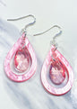 Pearlescent Pink Teardrop Earring Kit - Too Cute Beads