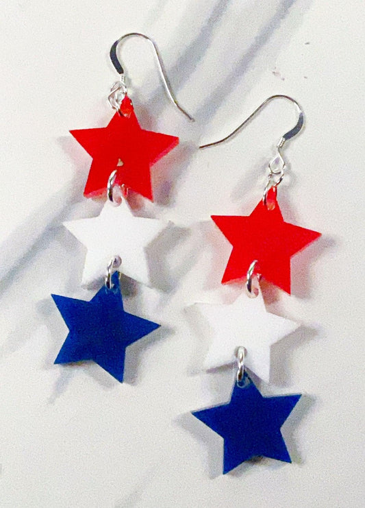 Patriotic Star Earring Kit - Too Cute Beads
