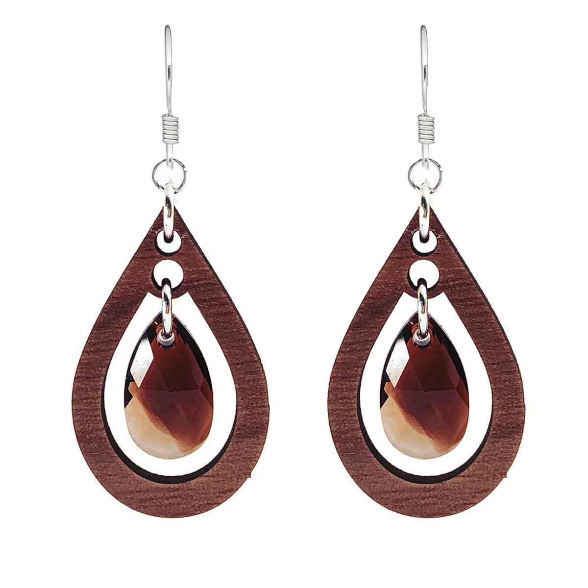 Blended Topaz Wood Drop Earring Kit - Too Cute Beads