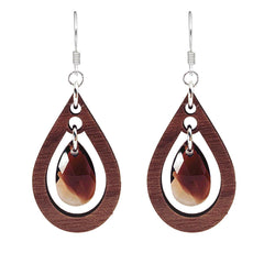 Blended Topaz Wood Drop Earring Kit - Too Cute Beads