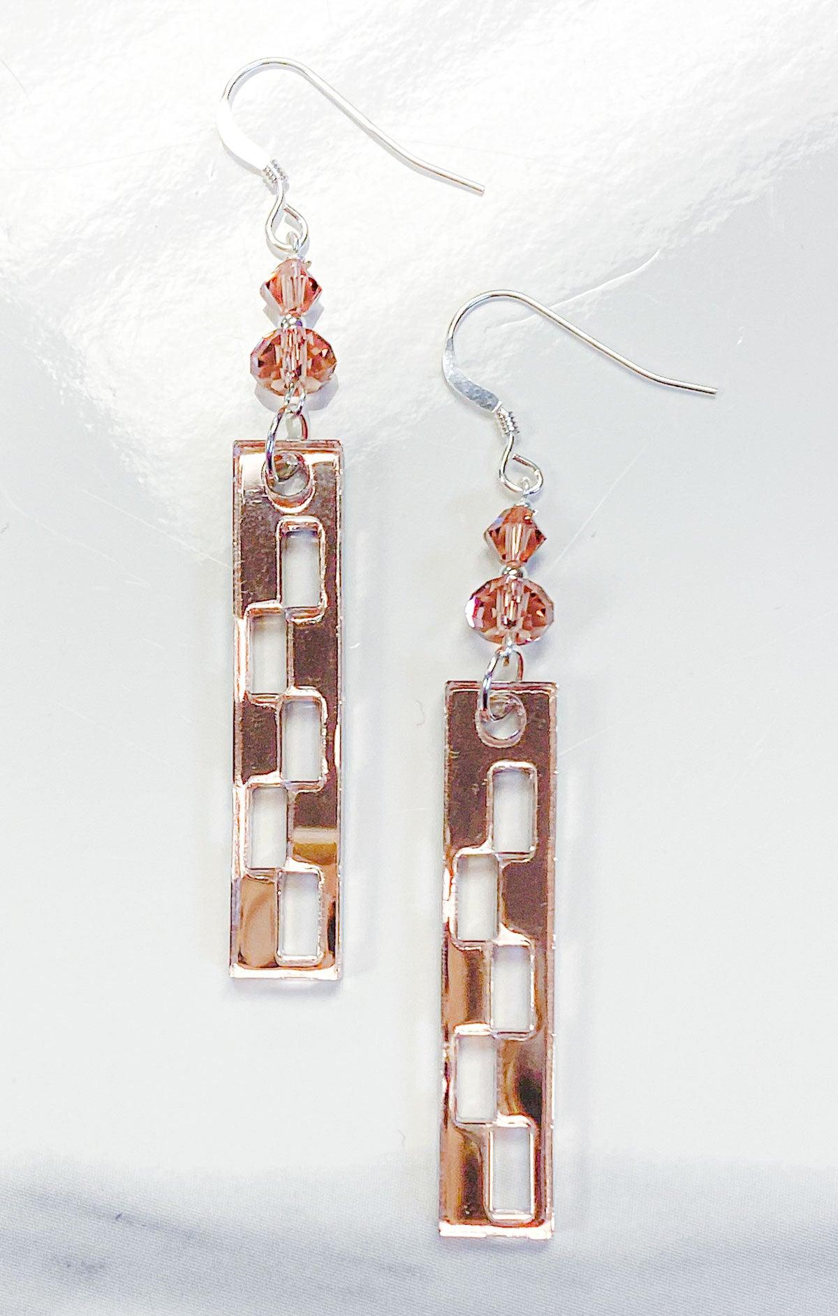 Blush Rose Mirrored Earring Kit - Too Cute Beads