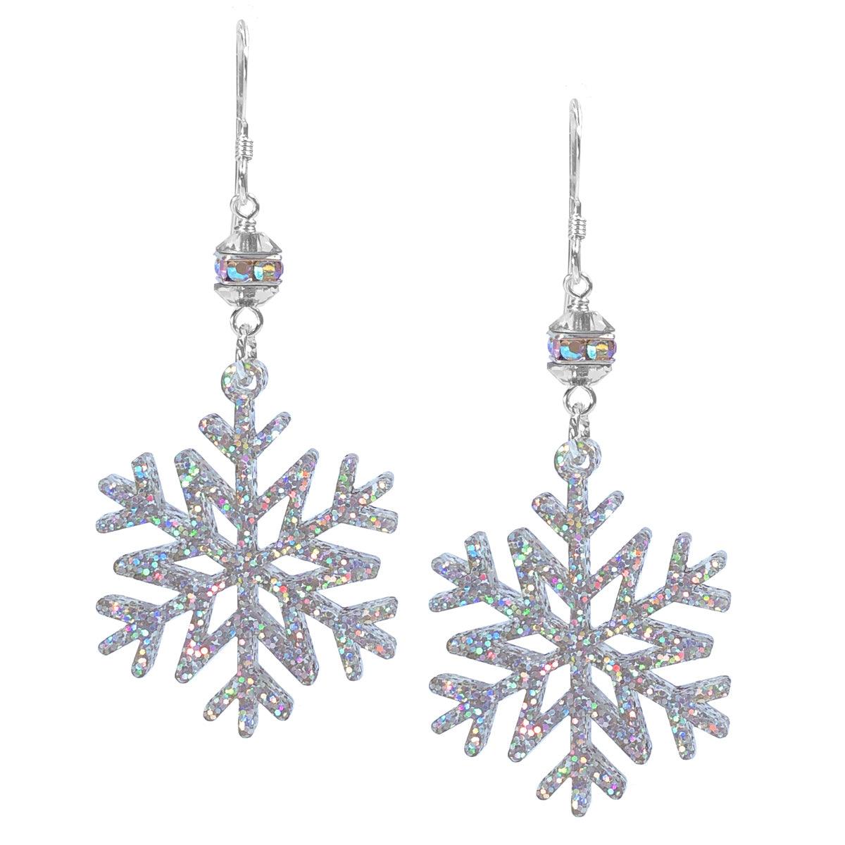 Sparkling Snowflake Christmas Earring Kit - Too Cute Beads