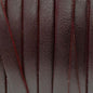 5 x 1.5mm Flat Greek Leather - Dark Brown with Red Trim (Sold by the Inch) - Too Cute Beads