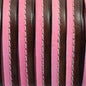 10 x 2mm two tone Flat Greek Leather - Brown and Pink (Sold by the Inch) - Too Cute Beads