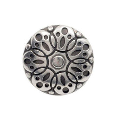 5mm Antique Silver Flower Slider for Flat Leather (1 Piece) - Too Cute Beads