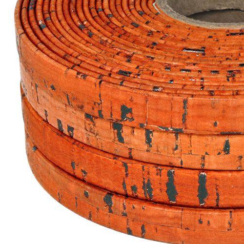 10mm Flat Portuguese Cork - Orange (Sold by the Inch)