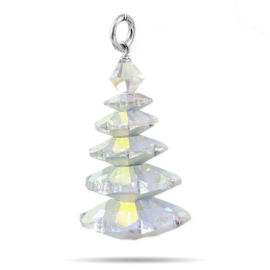 Swarovski Christmas Tree Pendant AB - Too Cute Beads