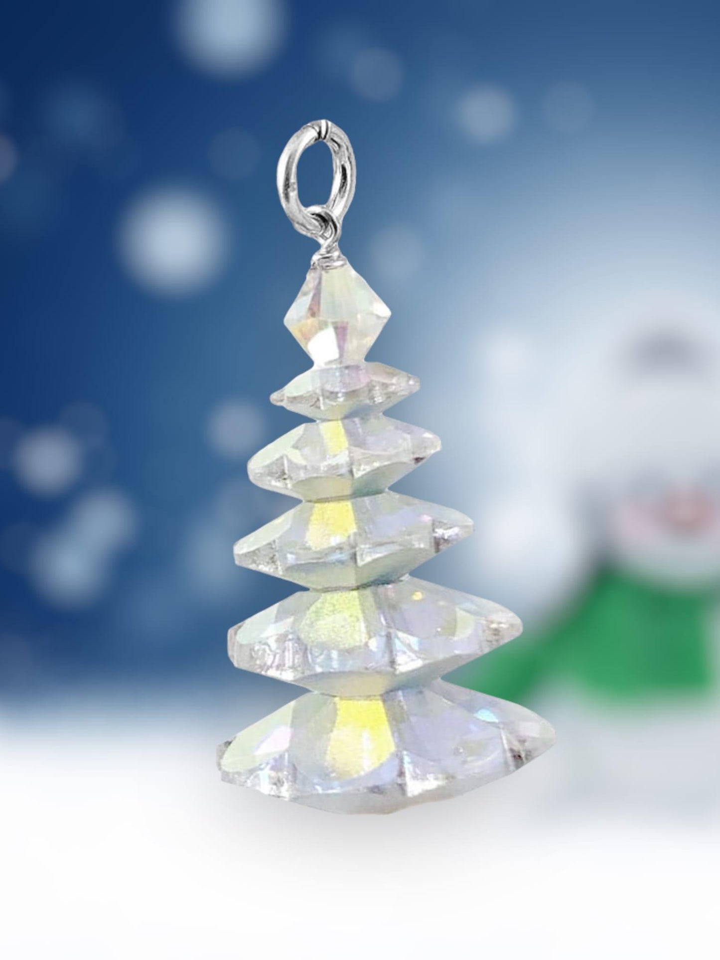 Swarovski Christmas Tree Pendant AB - Too Cute Beads