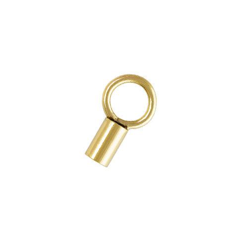 14K Gold Filled Crimp Endcap (1.4mm ID) with Ring  (1 Piece)