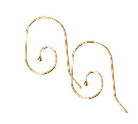 14K Gold Filled Interchangeable Ball End Ear Wire (1 Pair) - Too Cute Beads