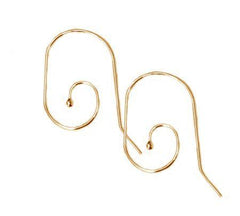 14K Gold Filled Interchangeable Ball End Ear Wire (1 Pair) - Too Cute Beads