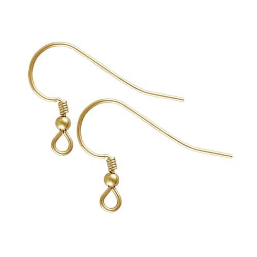 14K Gold Filled Bead & Coil Ear Wire (1 Pair)