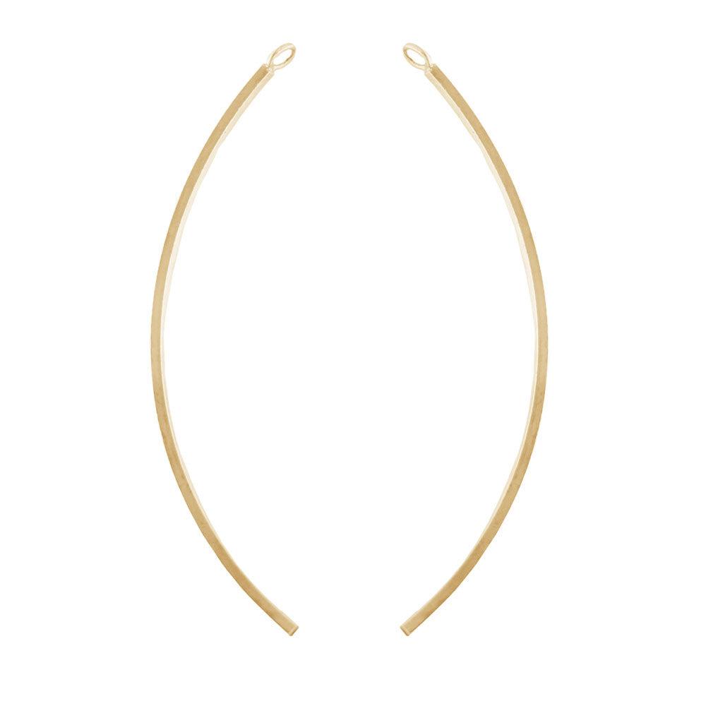 14K Gold Filled 2.25 Inch Curved Finding (1 Set) - Too Cute Beads