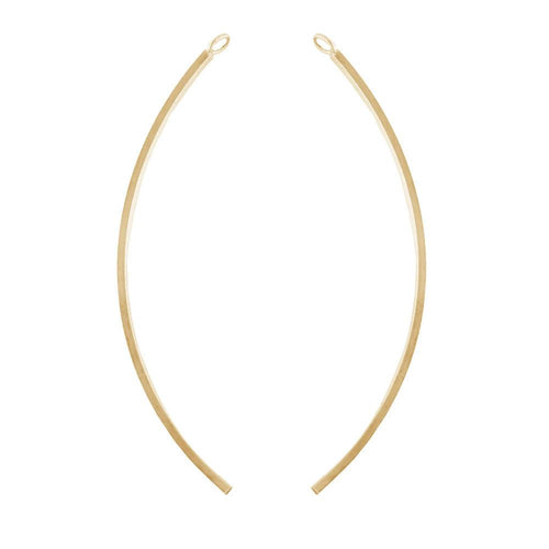 14K Gold Filled 2.25 Inch Curved Finding (1 Set) - Too Cute Beads