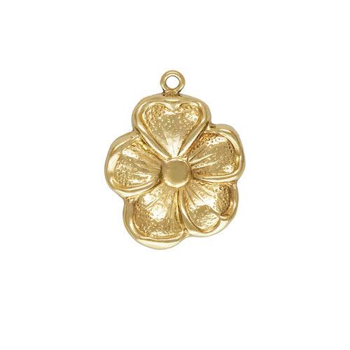14K Gold Filled 11mm x 12mm Flower Drop (1 Piece) - Too Cute Beads