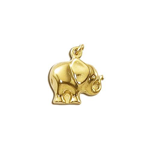 14K Gold Filled Charm, 2-Sided Elephant with Jump Ring 15x14.5mm (1 Piece) - Too Cute Beads