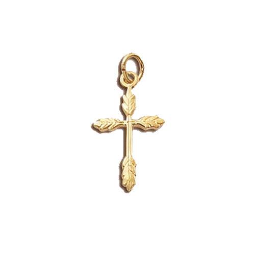 14K Gold Filled Charm - Fancy Cross with Jump Ring 20mm (1 Piece) - Too Cute Beads