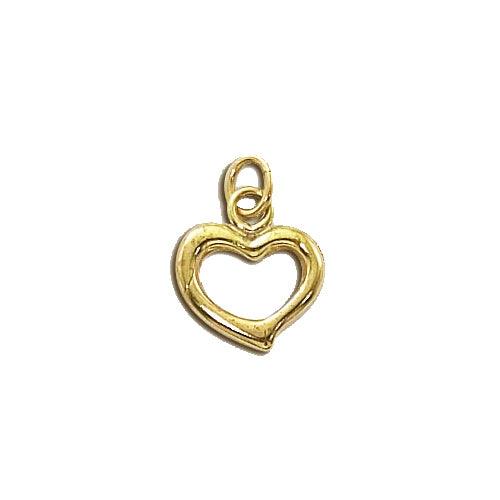 14K Gold Filled Charm - Open Heart with Jump Ring 12mm (1 Piece) - Too Cute Beads