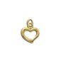 14K Gold Filled Charm - Open Heart with Jump Ring 12mm (1 Piece) - Too Cute Beads