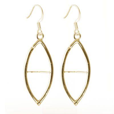 Gold Interchangeable Earrings - Marquise (1 Pair) - Too Cute Beads
