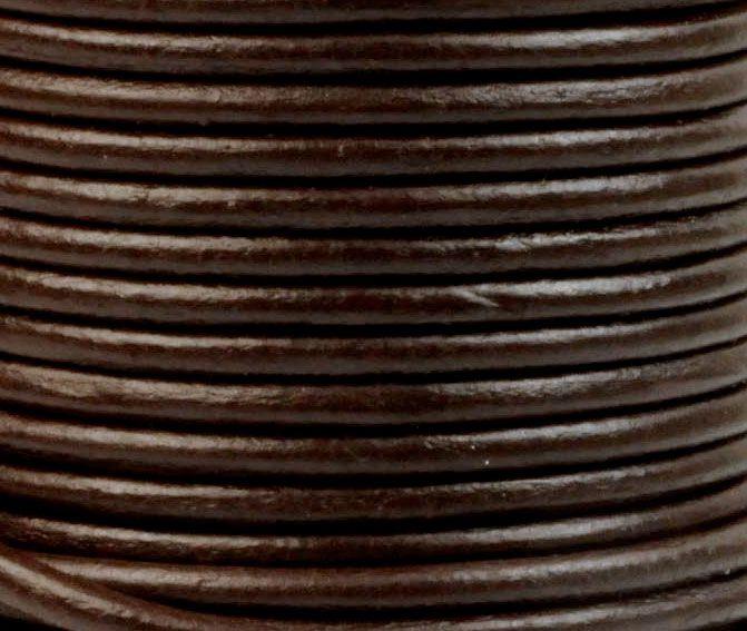 3mm Round Greek Leather - Brown (12 Inches)