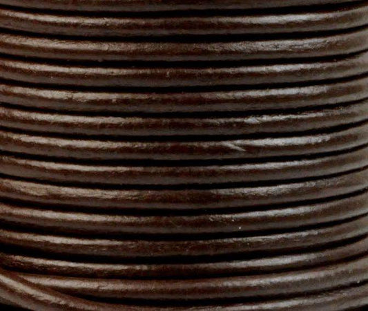 3mm Round Greek Leather - Brown (12 Inches) - Too Cute Beads