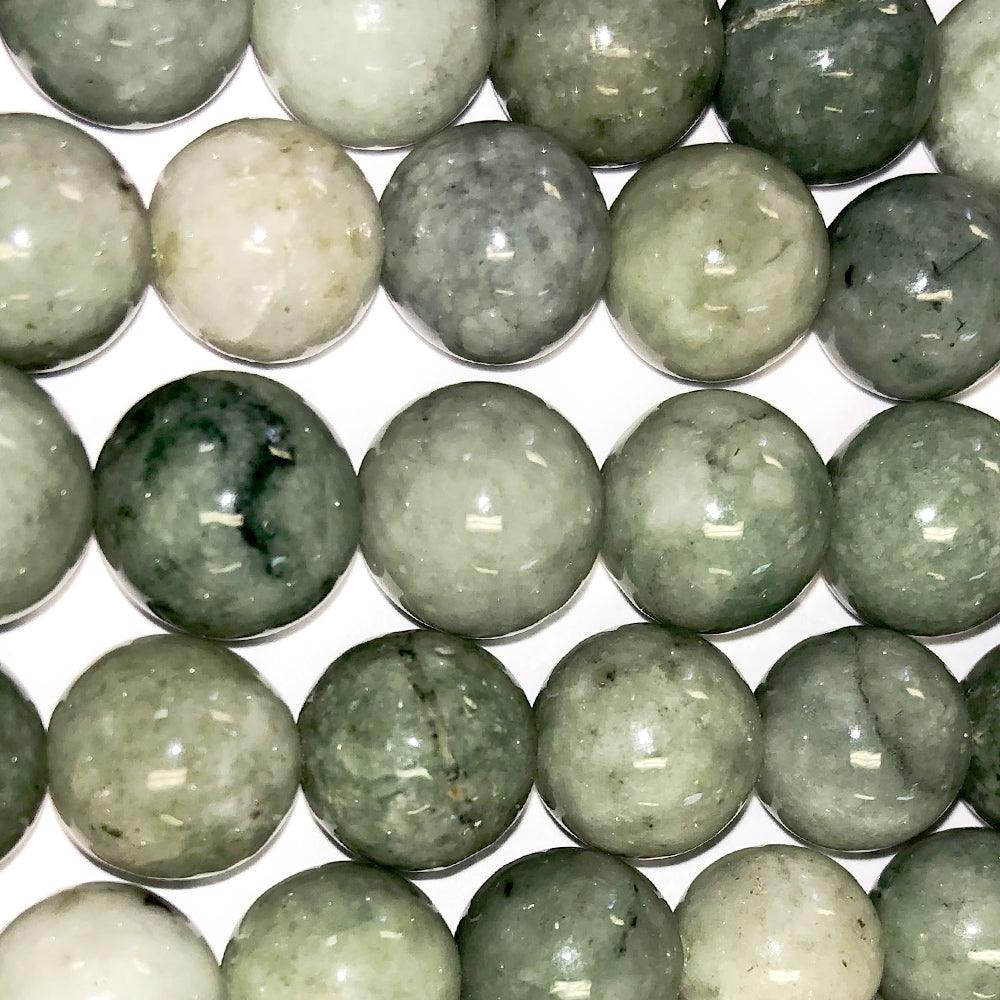 10mm Round Grade A Gemstone Beads - Burma Jade (Pack of 10) - Too Cute Beads