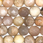 10mm Round Faceted Grade A Gemstone Beads - Peach Moonstone (Pack of 10) - Too Cute Beads