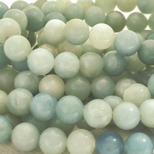 8mm Round Gemstone Beads - Amazonite (10 Pack) - Too Cute Beads