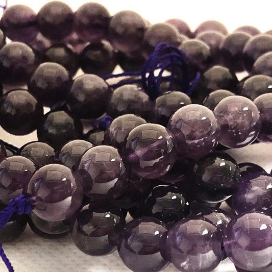 8mm Round Gemstone Beads - Amethyst (10 Pack) - Too Cute Beads