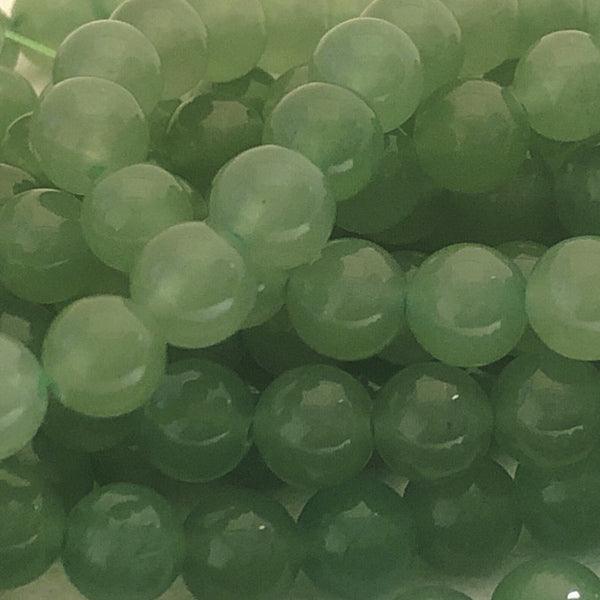 8mm Round Gemstone Beads - Green Aventurine (10 Pack) - Too Cute Beads