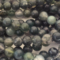 8mm Round Gemstone Beads - Green Moss Agate (10 Pack) - Too Cute Beads