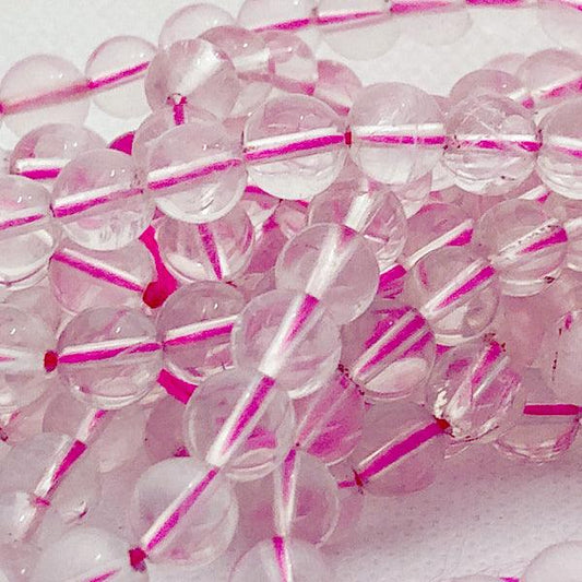 8mm Round Gemstone Beads - Rose Quartz (10 Pack) - Too Cute Beads