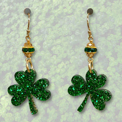 Golden Acrylic Shamrock Earring Kit - Too Cute Beads