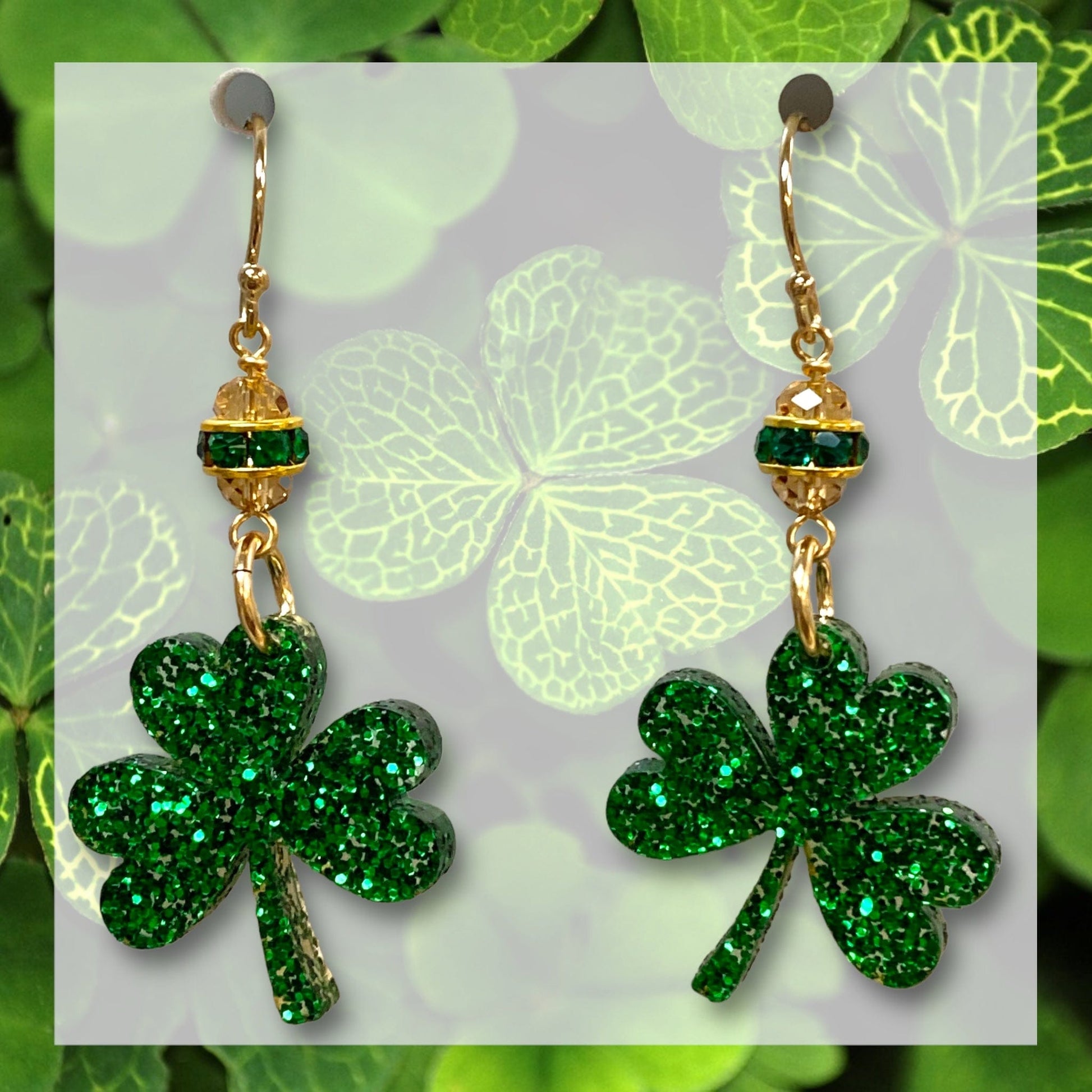 Golden Acrylic Shamrock Earring Kit