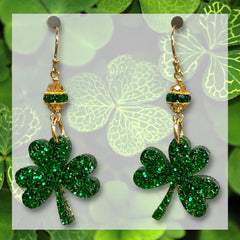 Golden Acrylic Shamrock Earring Kit - Too Cute Beads