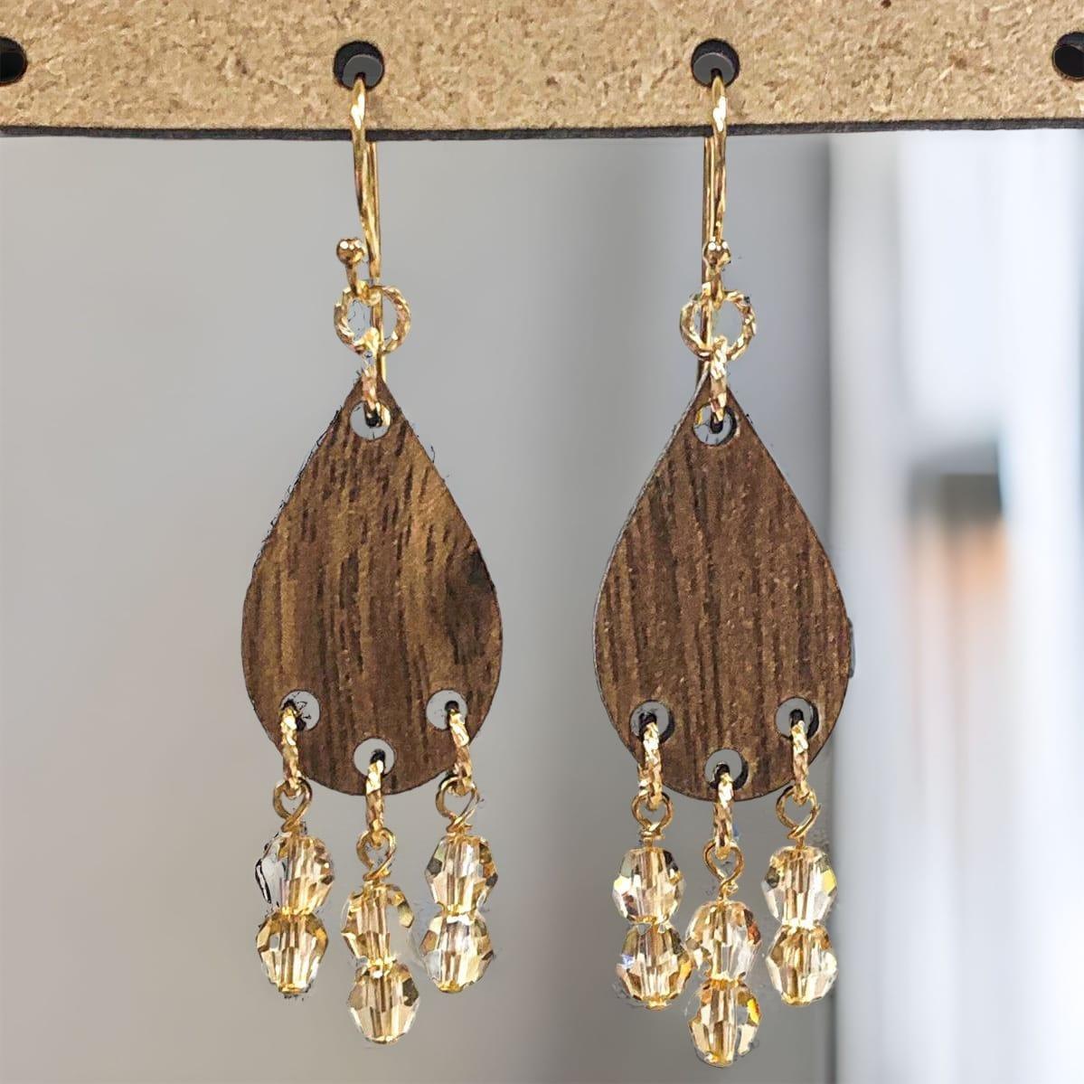 Golden Shadow Wood Drop Earring Kit - Too Cute Beads