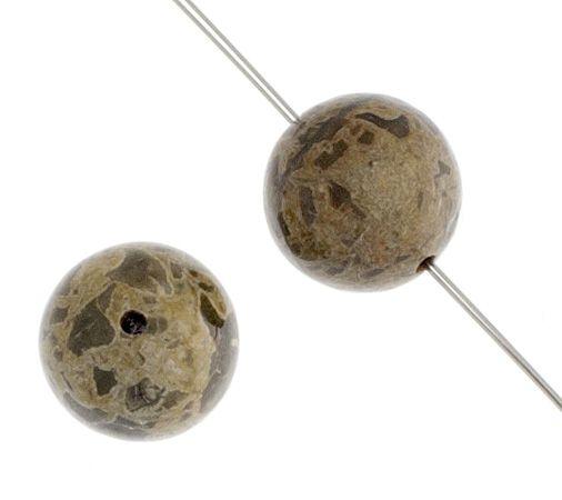 Green Breciated Jasper 10mm Round - Too Cute Beads