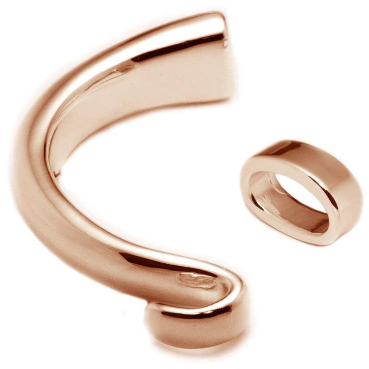 14K Rose Gold Plated Half Cuff with Matching Slice Spacer - Plain