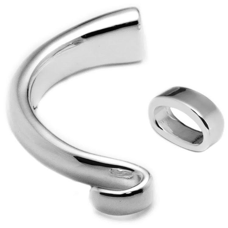 Stainless Steel Half Cuff with Matching Slice Spacer - Plain - Too Cute Beads