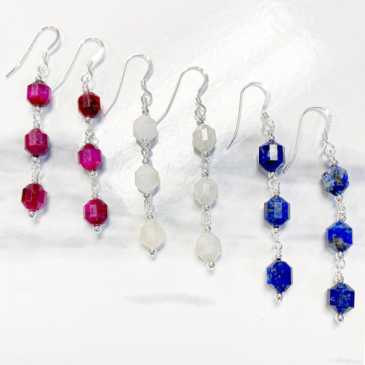 Faceted Hexagon Gemstone Earring Kit - Too Cute Beads