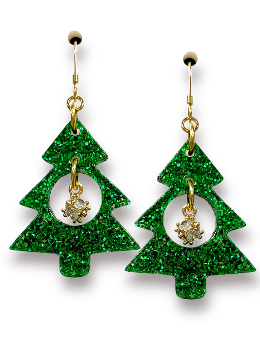Golden Drop Christmas Tree Earring - Christmas Jewelry Making Kit - Too Cute Beads