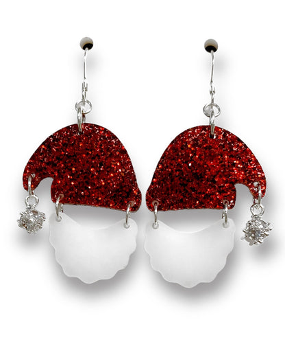 Sparkling Santa Earrings - Christmas Jewelry Making Kit - Too Cute Beads