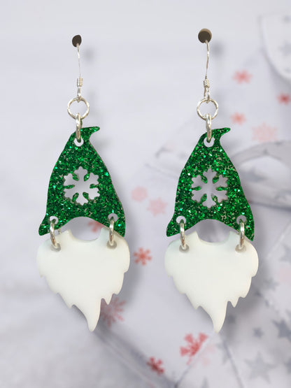 santa earring kit in green and white colour