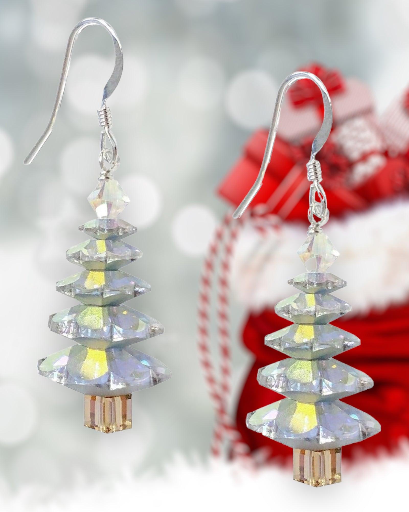 5 Tier Christmas Tree Earring Kit - Crystal AB Foiled - Too Cute Beads