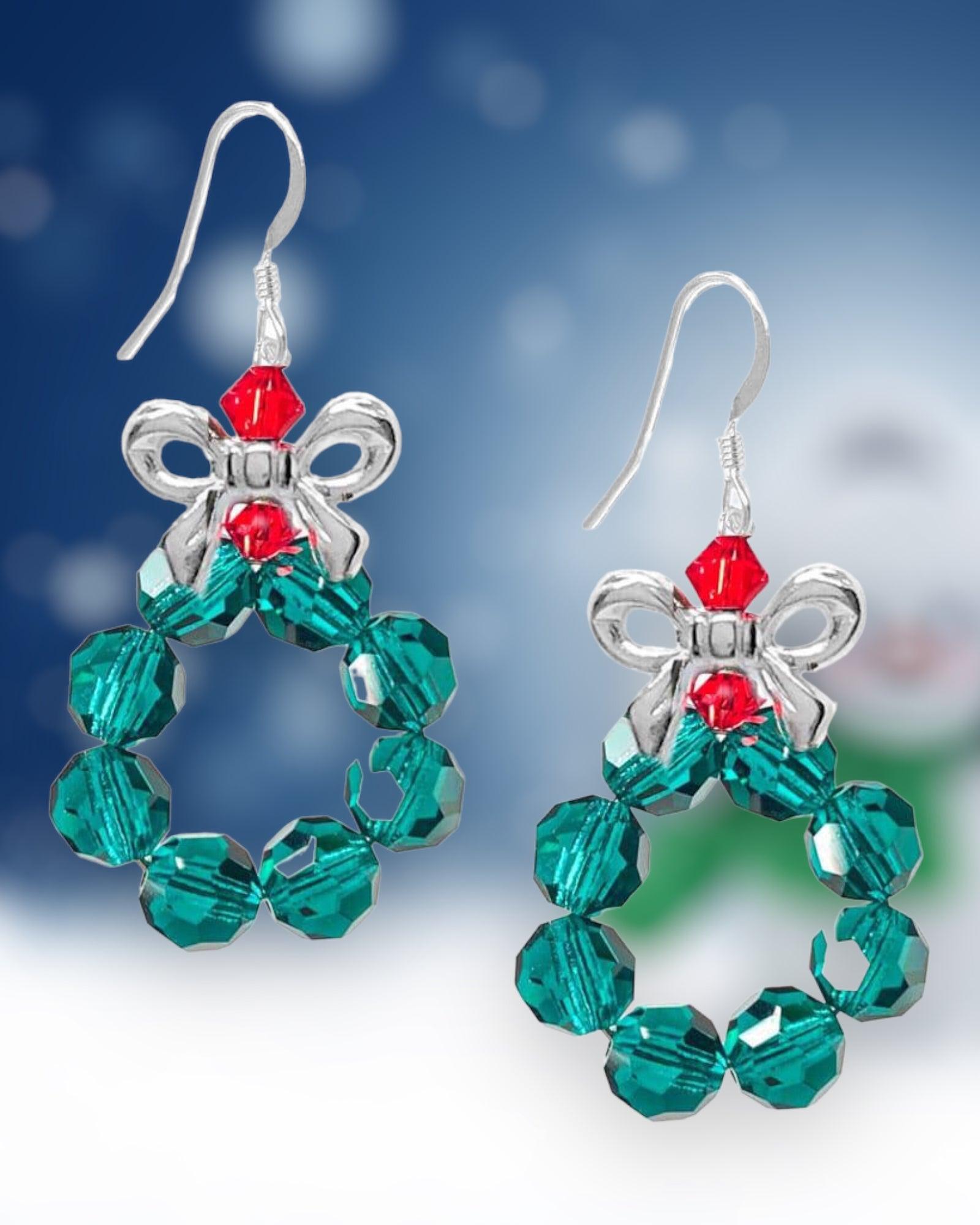Christmas Wreath Earring Kit - Too Cute Beads